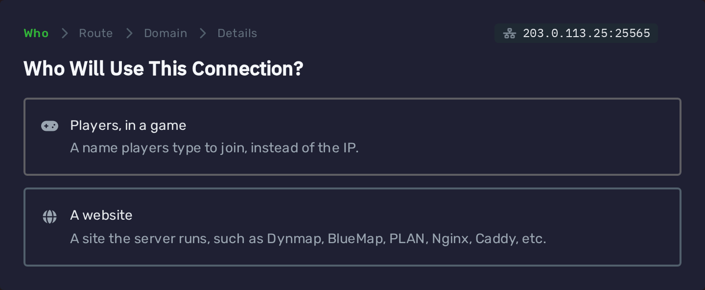 Who will use this connection step