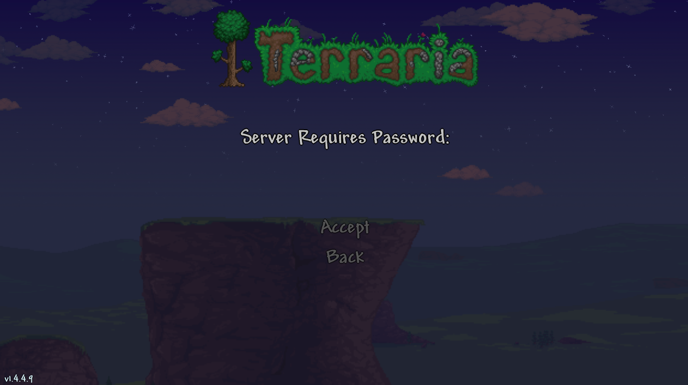 Password prompt in game
