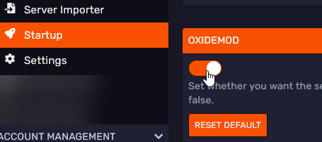 Oxide slider enabled in the panel